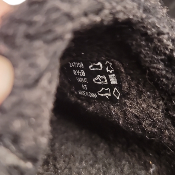 Lands End slip-on loafer black suede faux fur womens 8.5B 247709 - Picture 6 of 7